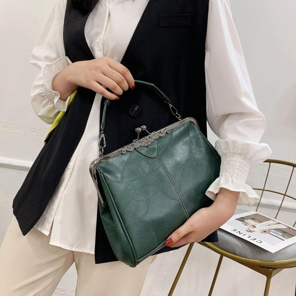 Vintage Kuss-Schloss Handtasche